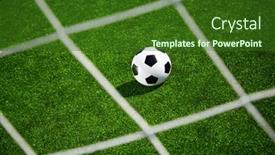  Presentation with soccer field - Cool new presentation theme with soccer ball on field backdrop and a forest green colored foreground