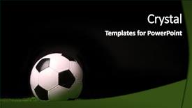 Presentation with soccer - Cool new slide set with soccer ball on grass backdrop and a black colored foreground