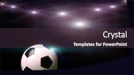  Presentation with soccer - Amazing presentation theme having soccer ball on grass backdrop and a tawny brown colored foreground