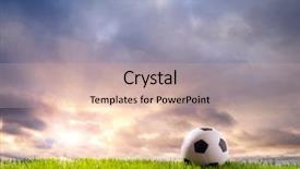  Presentation with grass - Colorful PPT theme enhanced with soccer ball on green grass backdrop and a lemonade colored foreground