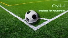  Presentation with corner - Slide deck featuring soccer-ball-on-the-corner background and a  colored foreground