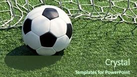  Presentation with soccer field - PPT layouts featuring soccer ball on the field background and a tawny brown colored foreground