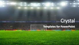  Presentation with soccer field - Cool new theme with soccer ball on the field backdrop and a dark gray colored foreground