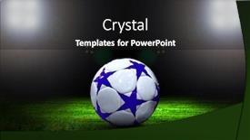  Presentation with soccer field - PPT theme featuring soccer ball on the field of stadium with light background and a black colored foreground