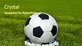  Presentation with soccer field - Cool new presentation theme with corner kick white line - soccer ball on the field backdrop and a tawny brown colored foreground