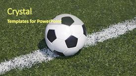  Presentation with goal ball - Amazing slide deck having soccer ball on the line backdrop and a  colored foreground