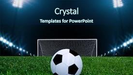 Presentation with penalty - Slide deck having soccer ball on the penalty background and a navy blue colored foreground