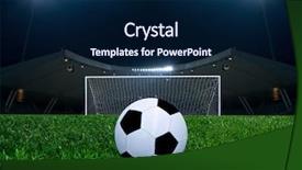  Presentation with penalty - Presentation enhanced with soccer ball on the penalty background and a navy blue colored foreground