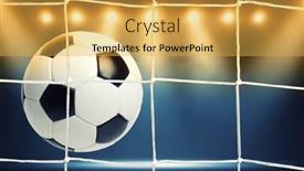  Presentation with soccer net - Presentation enhanced with soccer-ball-scoring-the-goal background and a yellow colored foreground