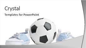  Presentation with baby shoes - Presentation theme with soccer ball with baby shoes background and a white colored foreground