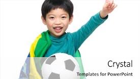  Presentation with mato grosso brazil - Beautiful presentation design featuring soccer ball with brazil flag backdrop and a white colored foreground