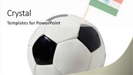 Presentation with india flag - Presentation design enhanced with soccer ball with flag india isolated on white background background and a white colored foreground