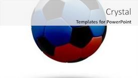  Presentation with russia flag - Theme enhanced with soccer ball with flag of russia on white background football 2018 world championship background and a white colored foreground