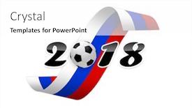  Presentation with russia flag - Cool new PPT layouts with soccer ball with flag of russia on white background football 2018 world championship backdrop and a white colored foreground