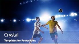  Presentation with best - Audience pleasing PPT layouts consisting of soccer best moments mixed media backdrop and a ocean colored foreground