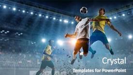  Presentation with best - Slides having soccer best moments mixed media background and a teal colored foreground