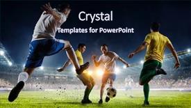  Presentation with best - Slide set with soccer best moments mixed media background and a wine colored foreground