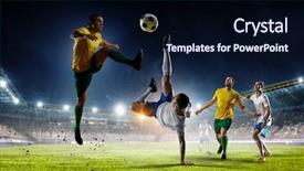  Presentation with best - Colorful theme enhanced with soccer best moments mixed media backdrop and a wine colored foreground