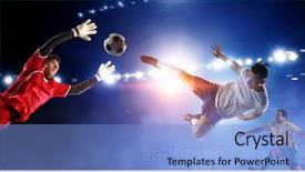  Presentation with best - Slides with soccer best moments mixed media background and a light blue colored foreground