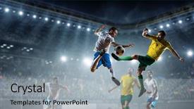  Presentation with best - Cool new slides with soccer best moments mixed media backdrop and a light gray colored foreground