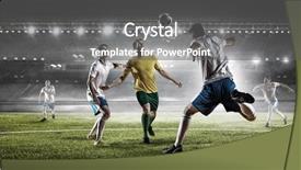  Presentation with best - Audience pleasing slide deck consisting of soccer best moments mixed media backdrop and a gray colored foreground