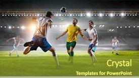  Presentation with best - Theme having soccer best moments mixed media background and a gold colored foreground