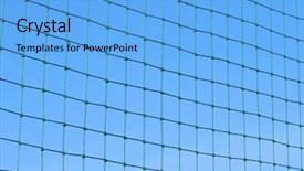  Presentation with soccer net - Audience pleasing slides consisting of soccer camp - net with blue sky backdrop and a  colored foreground