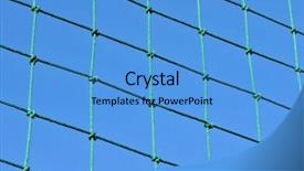  Presentation with sky blue - Slides enhanced with soccer camp - net with blue sky background and a  colored foreground