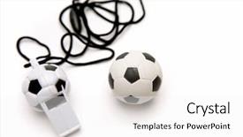  Presentation with whistle - Beautiful presentation featuring soccer coach - ball and whistle backdrop and a  colored foreground