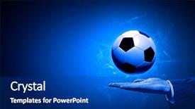  Presentation with hold hand - Presentation theme featuring soccer coach - football manager hold ball background and a  colored foreground