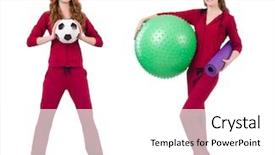  Presentation with phytotherapie set healing herbs dried - Beautiful PPT theme featuring soccer coach - set of model photos backdrop and a white colored foreground