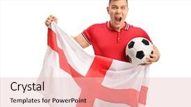  Presentation with multi sports soccer football basketball - Slide deck consisting of soccer fan holding a football background and a lemonade colored foreground