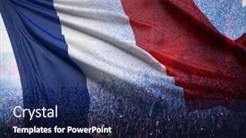  Presentation with france flag - Slide set consisting of soccer-fans-and-the-flag background and a navy blue colored foreground