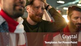  Presentation with soccer fans - Presentation design consisting of soccer-fans-feeling-disappointed background and a tawny brown colored foreground