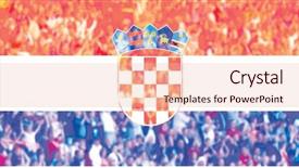  Presentation with supporting - Cool new slides with soccer fans supporting croatia - crowd backdrop and a lemonade colored foreground