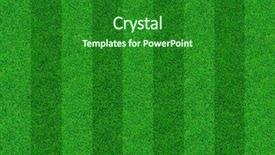  Presentation with soccer field - Amazing slide set having soccer field - close-up image of fresh spring backdrop and a forest green colored foreground