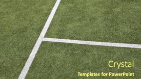  Presentation with soccer field - Presentation theme consisting of soccer-field-detail-made background and a  colored foreground