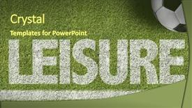 Presentation with green soccer field sport - Cool new PPT theme with soccer field with the text backdrop and a  colored foreground