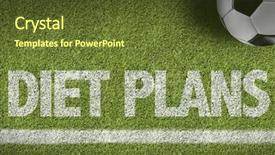  Presentation with soccer nutrition - Slide set with soccer field with the text background and a tawny brown colored foreground