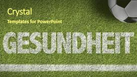  Presentation with soccer nutrition - Presentation theme having soccer field with the text background and a tawny brown colored foreground