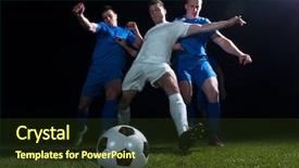  Presentation with team player - Amazing presentation design having soccer football team player game backdrop and a tawny brown colored foreground