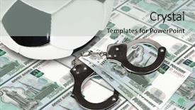  Presentation with corruption - Presentation theme featuring soccer gambling corruption concept soccer background and a  colored foreground