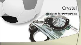  Presentation with corruption - Audience pleasing PPT theme consisting of soccer gambling corruption concept soccer backdrop and a  colored foreground