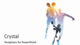  Presentation with game - Presentation design featuring soccer game background mixed media background and a white colored foreground