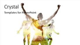  Presentation with soccer - Presentation theme consisting of soccer game background mixed media background and a white colored foreground