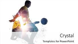  Presentation with game - Beautiful presentation design featuring soccer game background mixed media backdrop and a white colored foreground