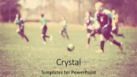  Presentation with game - Presentation theme featuring soccer game blurred image instagram background and a soft green colored foreground