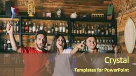  Presentation with soccer game analysis - PPT layouts enhanced with soccer game in sport bar background and a tawny brown colored foreground