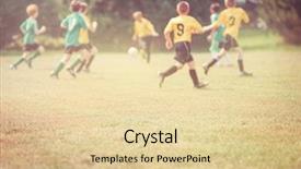  Presentation with focus - Beautiful slide set featuring soccer game shallow focus backdrop and a lemonade colored foreground