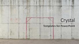  Presentation with soccer coaching - Presentation theme having soccer gate in the city background and a light gray colored foreground